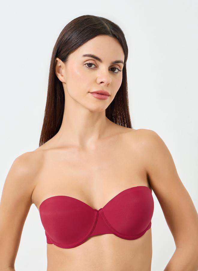 تايك تو حمالة صدر سادة بحشوة وأسلاك وحمالات شفافة قابلة للفصل - Image 1